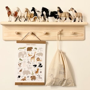 Handmade Nursery Peg Shelf: Wooden Book Display, Montessori Decor