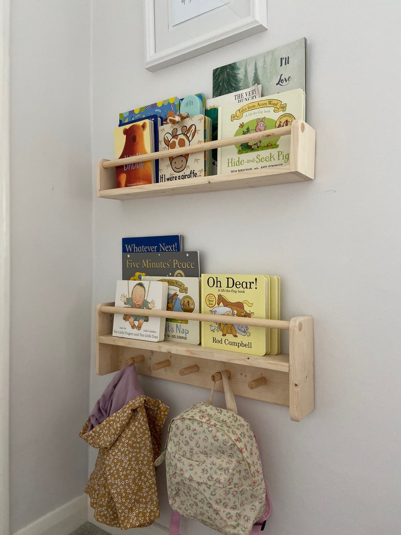 Peg Rail Bookshelf Home Decor Nursery Bookshelf Book Etsy UK