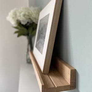 Handmade Solid Beech Picture Ledge: Floating Display Shelf