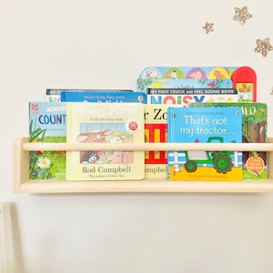 Pine Nursery Bookshelf: Deep Montessori Shelf, Wooden Book Display