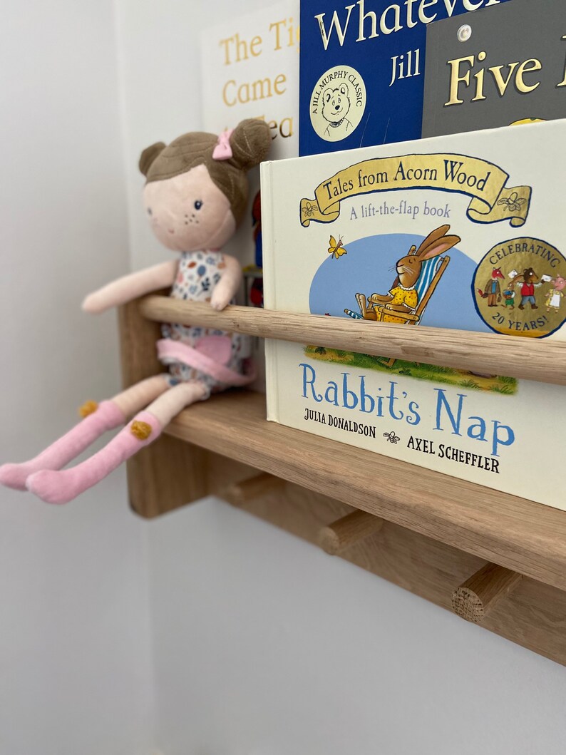 Solid Oak Peg Bookshelf Home Decor Nursery Bookshelf Etsy UK