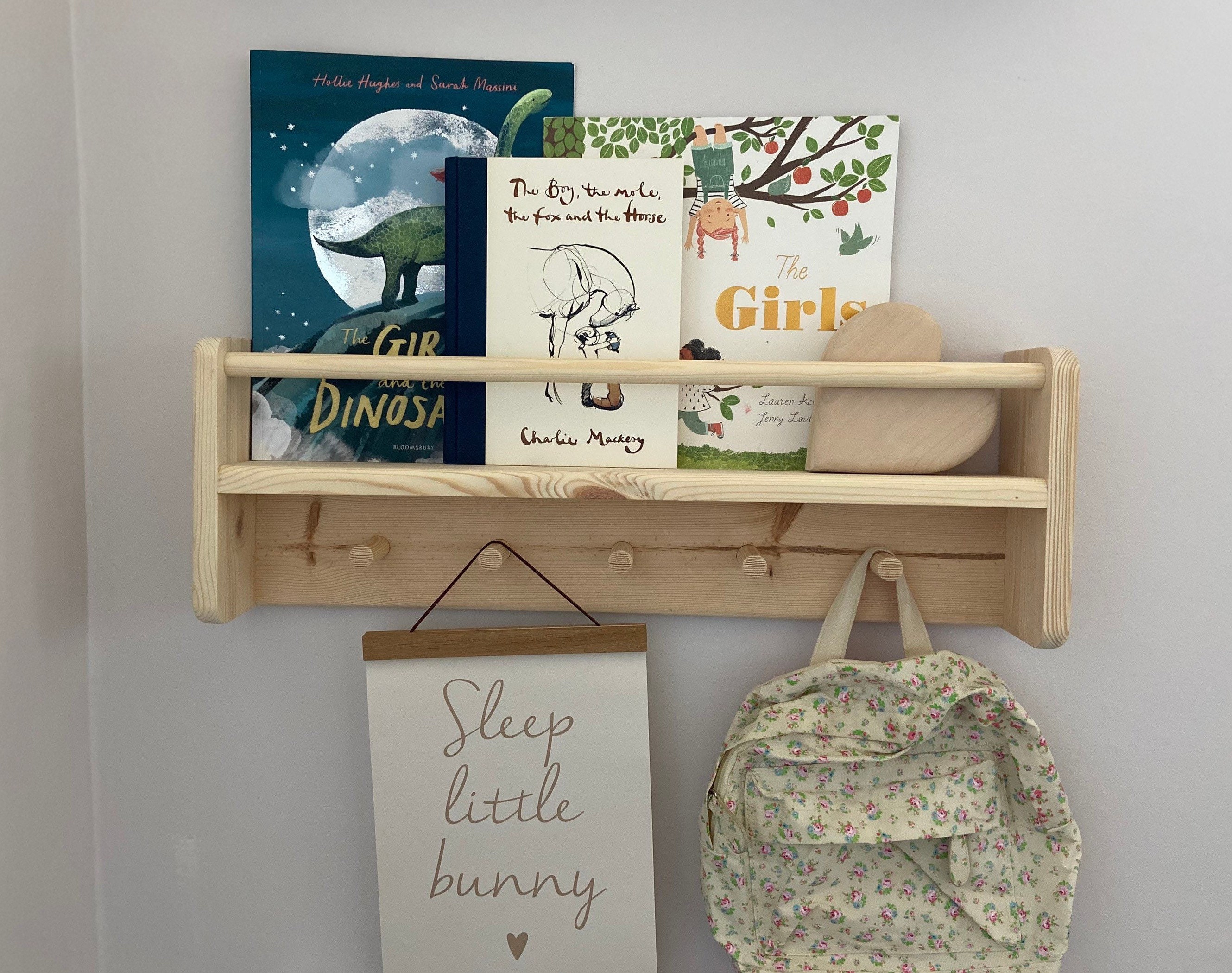 Peg Rail Bookshelf Home Decor Nursery Bookshelf Book Etsy UK