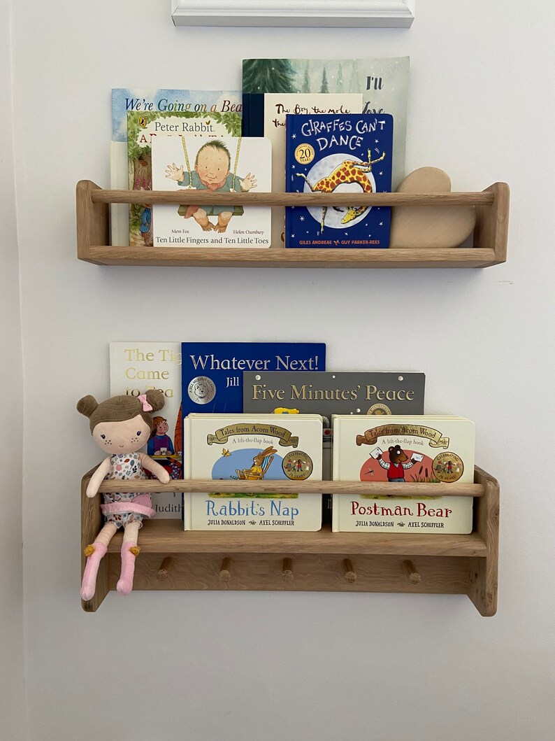 Solid Oak Bookshelf Nursery Decor Nursery Bookshelf Book Etsy UK