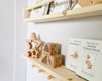 Nursery shelves - bookshelves, display shelves, nursery decor, peg shelves