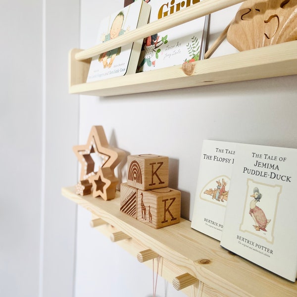 Nursery shelves - bookshelves, display shelves, nursery decor, peg shelves