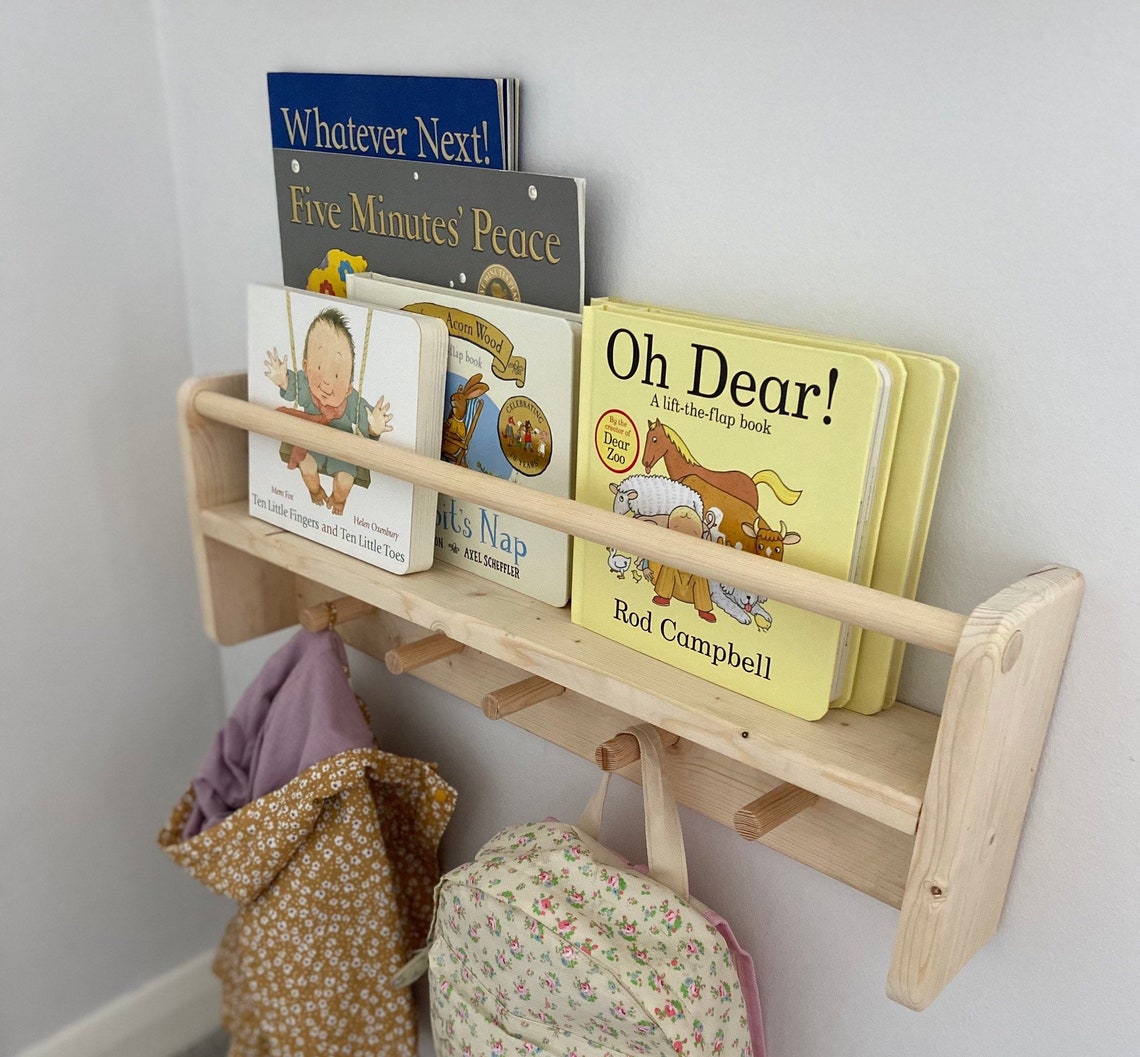 Peg Rail Bookshelf Home Decor Nursery Bookshelf Book Etsy UK