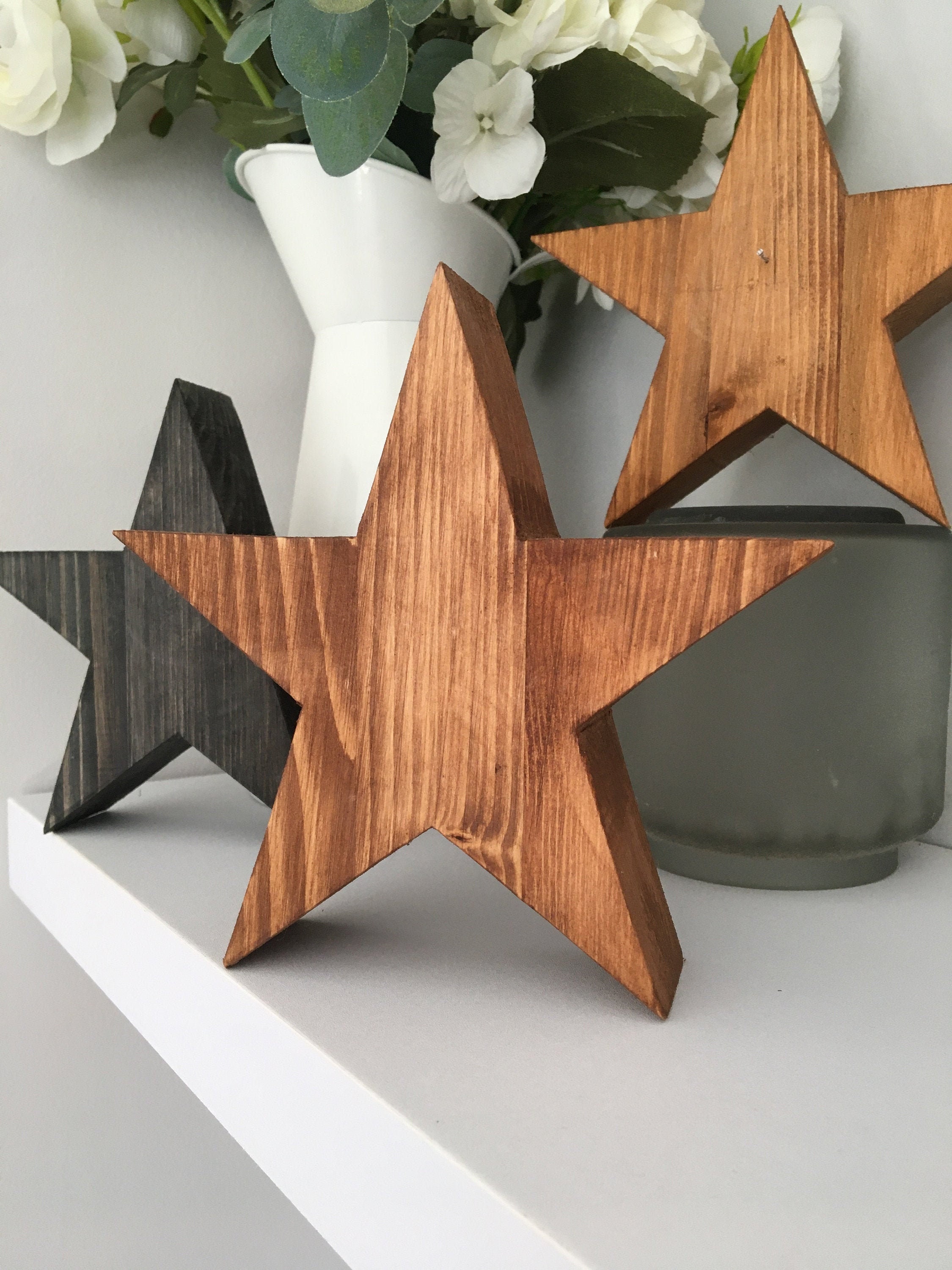 Freestanding Wooden Star Home Decor Shelf Ornament Home Etsy UK
