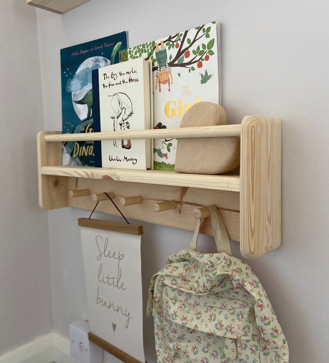 Peg Rail Bookshelf Home Decor Nursery Bookshelf Book Etsy UK