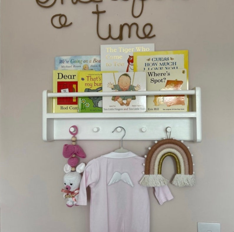 White Floating Bookshelf Nursery Decor Nursery Bookshelf Etsy UK