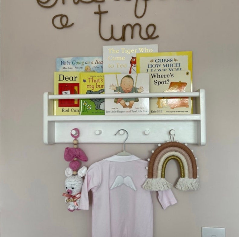 White Floating Bookshelf Nursery Decor Nursery Bookshelf Etsy UK