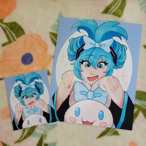 Miku Vocaloid with Cute Puppy Print