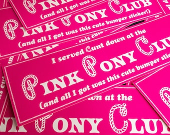 Pink Pony Glossy Bumper Sticker