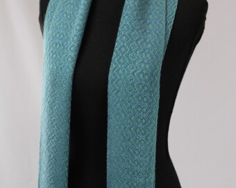 Bamboo Scarf, Greyed Blue over Greyed Teal, All-Season Twill Scarf