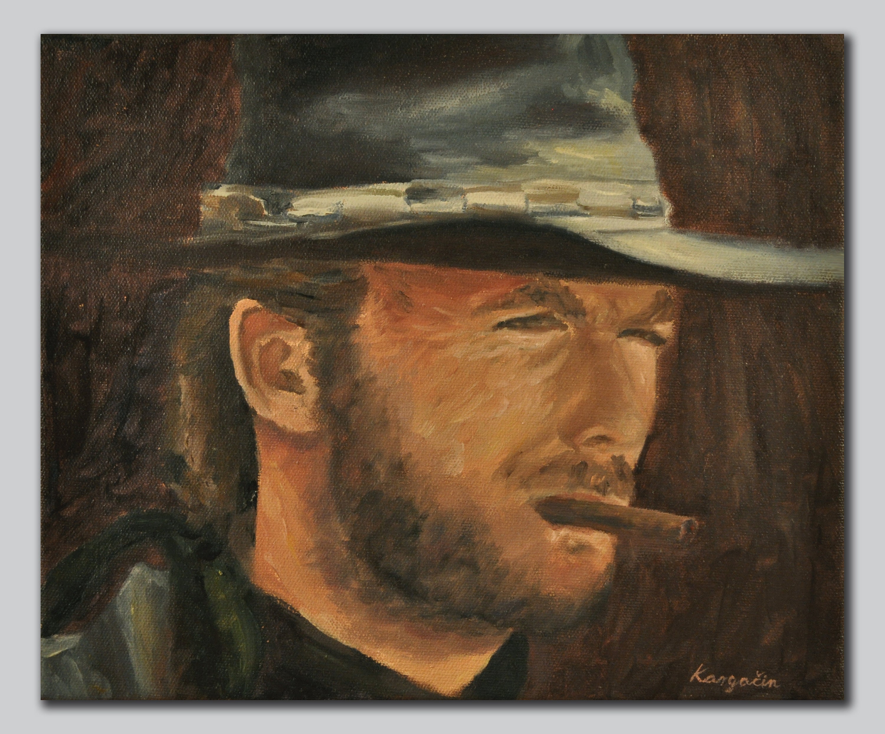 Clint Eastwood Original Olgemalde Westlichen Film Etsy