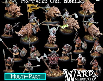 Pig-faced Orc Horde - multipart models for tabletop games