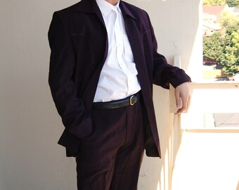 80s90s Green and Purple Leisure Suit