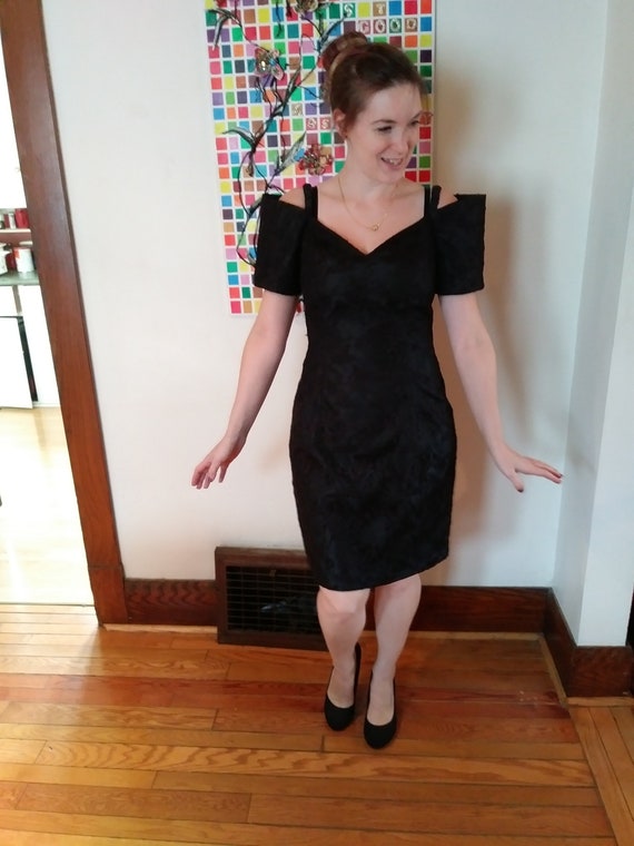 80s Prom Dress Black Lace