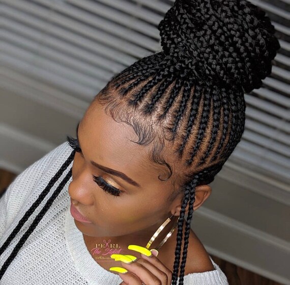 Ghana Weaving Braided Wig Ghana Weaving Braided Wig Cornrow Etsy