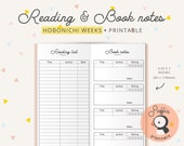 Hobonichi weeks inserts, Reading list printable, Hobonichi weeks printable, hobonichi weeks printable inserts, hobonichi weeks books, S01