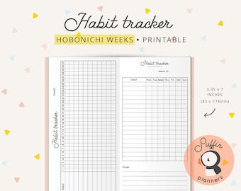 Hobonichi weeks inserts, Habit tracker, Hobonichi weeks printable, Habits, hobonichi weeks printable inserts, hobonichi weeks digital, S01