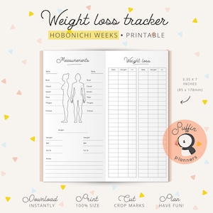 Hobonichi weeks printable, Weight loss printable, Hobonichi weeks inserts, hobonichi weeks printable inserts, hobonichi weeks digital, S01