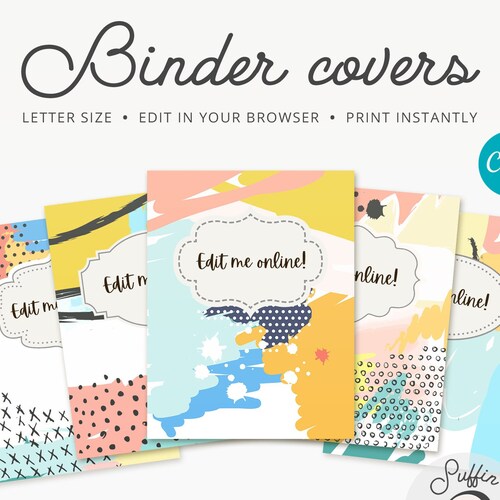 Binder Cover Printable Editable Canva Binder Insert Planner Etsy