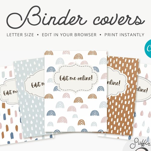 Binder Cover Printable Editable Canva Binder Insert Planner Etsy Canada
