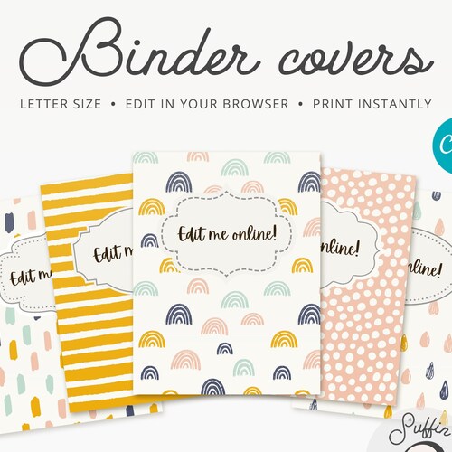 Binder Cover Printable Editable Canva Binder Insert Planner Etsy Canada