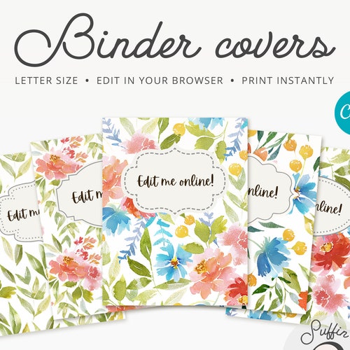 Binder Cover Printable Editable Canva Binder Insert Planner Etsy