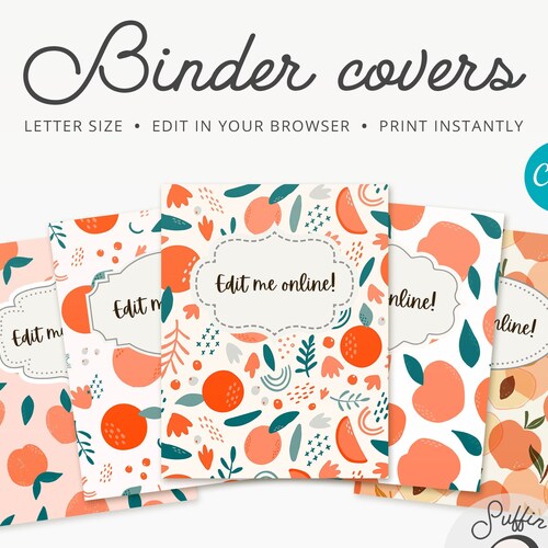 Binder Cover Printable Editable Canva Binder Insert Planner Etsy