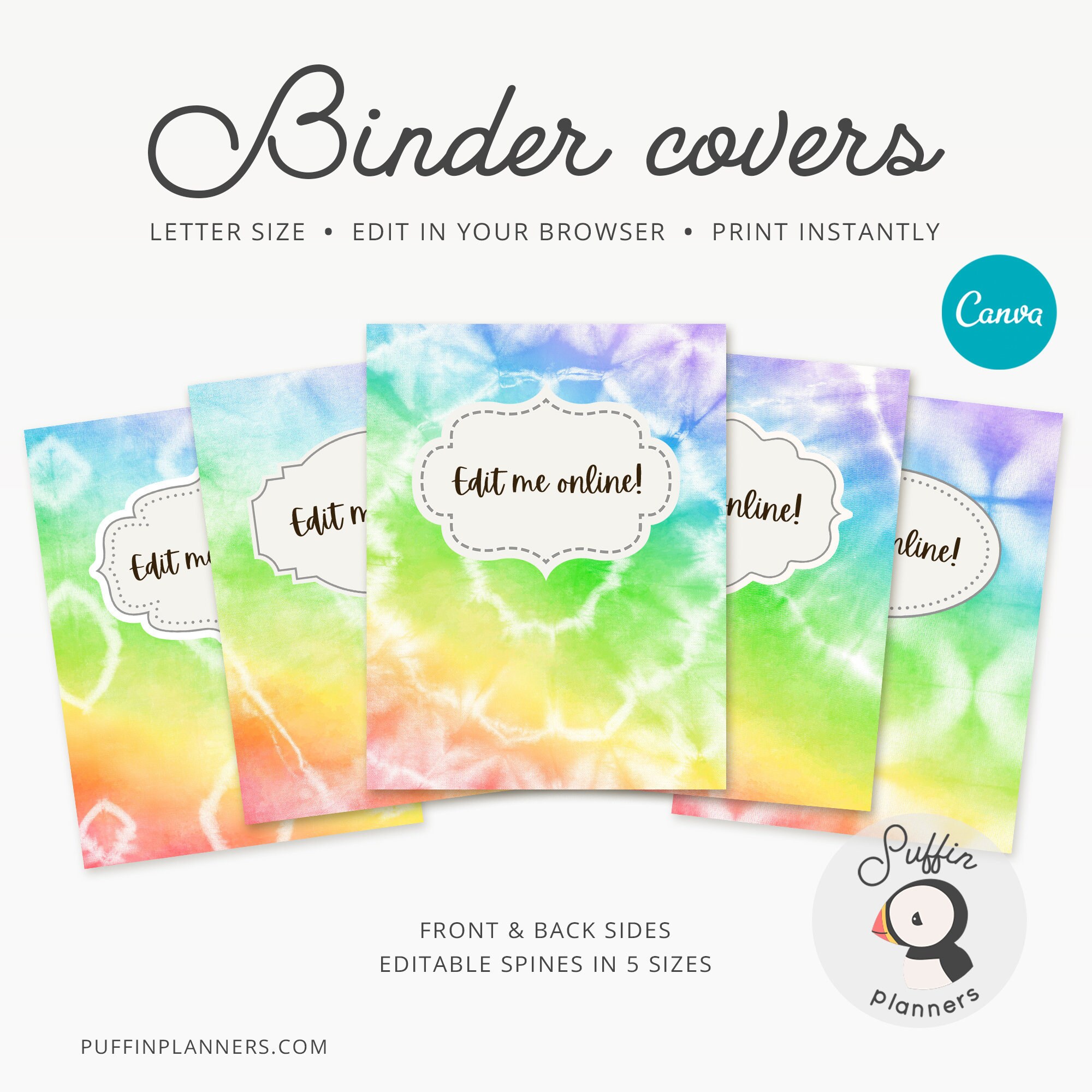 Binder Cover Printable Editable Canva Binder Insert Planner Etsy