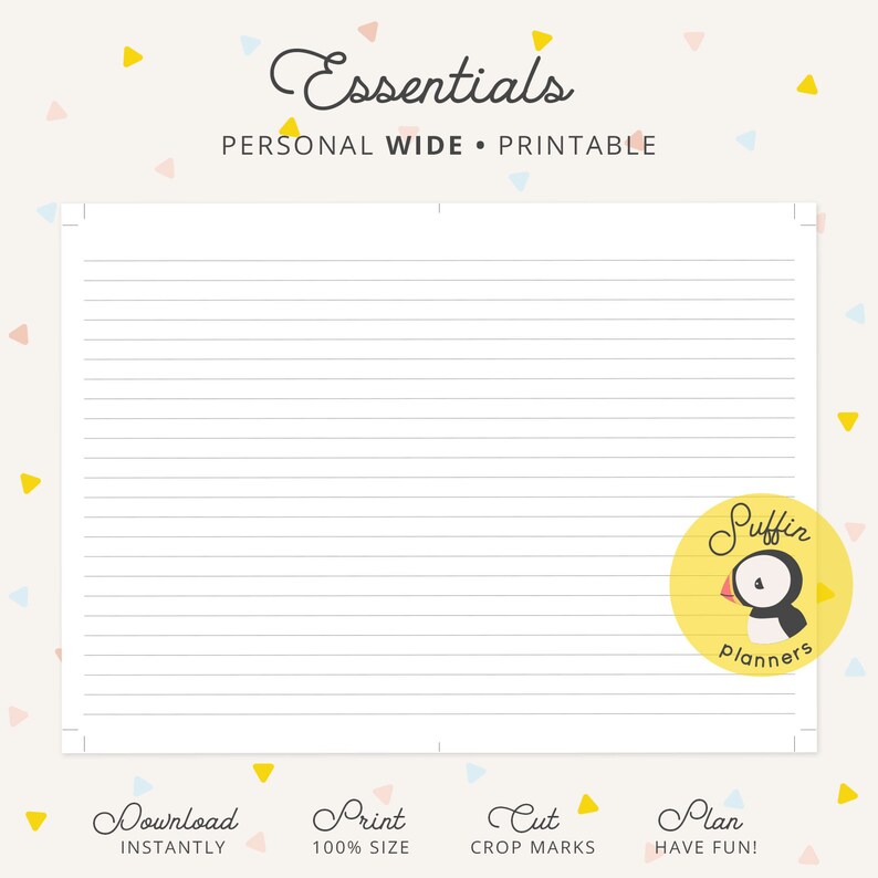 Personal Wide Ring Printable Note Pages, Dotted Grid, Lined Paper ...