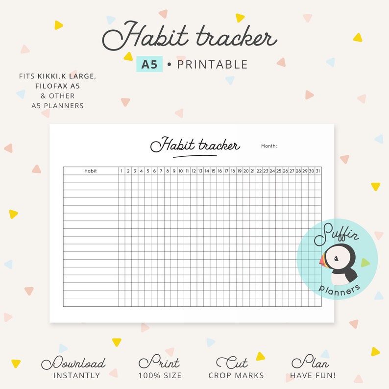 A5 Habit Tracker A5 Ring Habit Tracker Printable Habit - Etsy