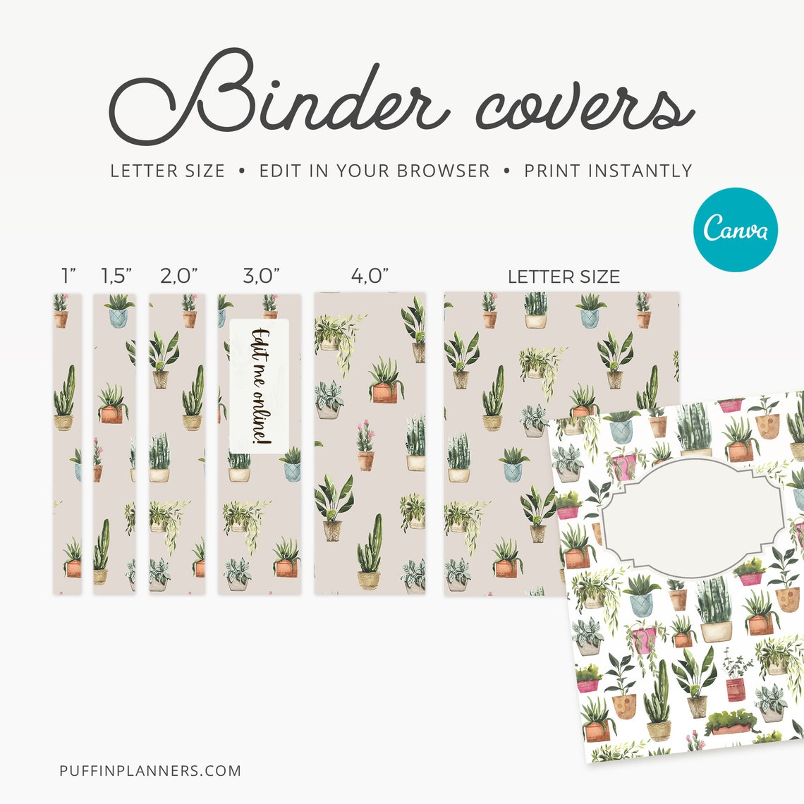 Binder Cover Printable Editable Canva Binder Insert Planner Etsy UK