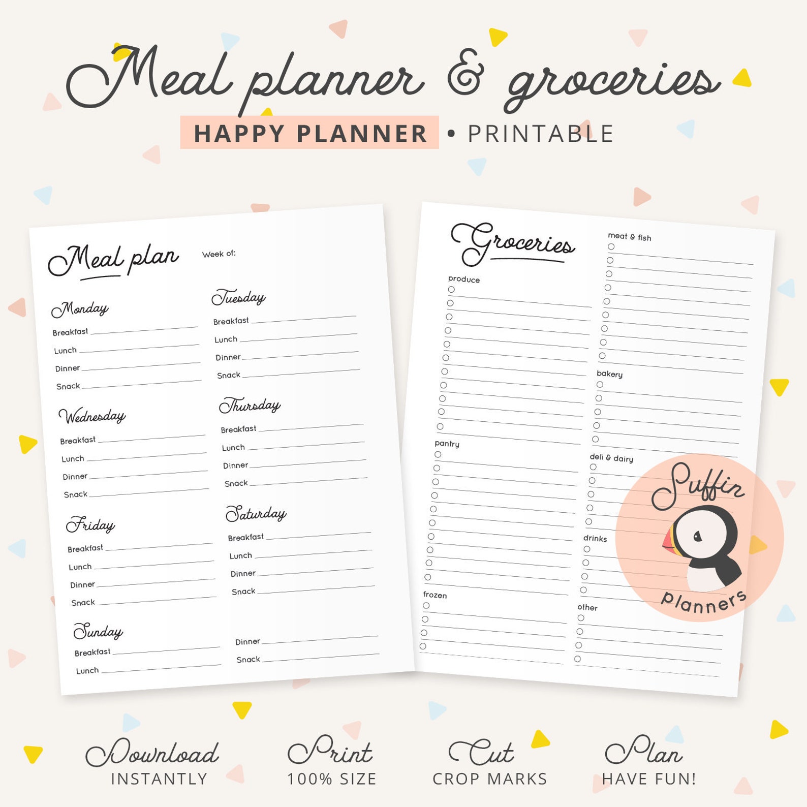 Happy Planner Meal Planning, Meal Planner Printable, Happy Planner Meal ...