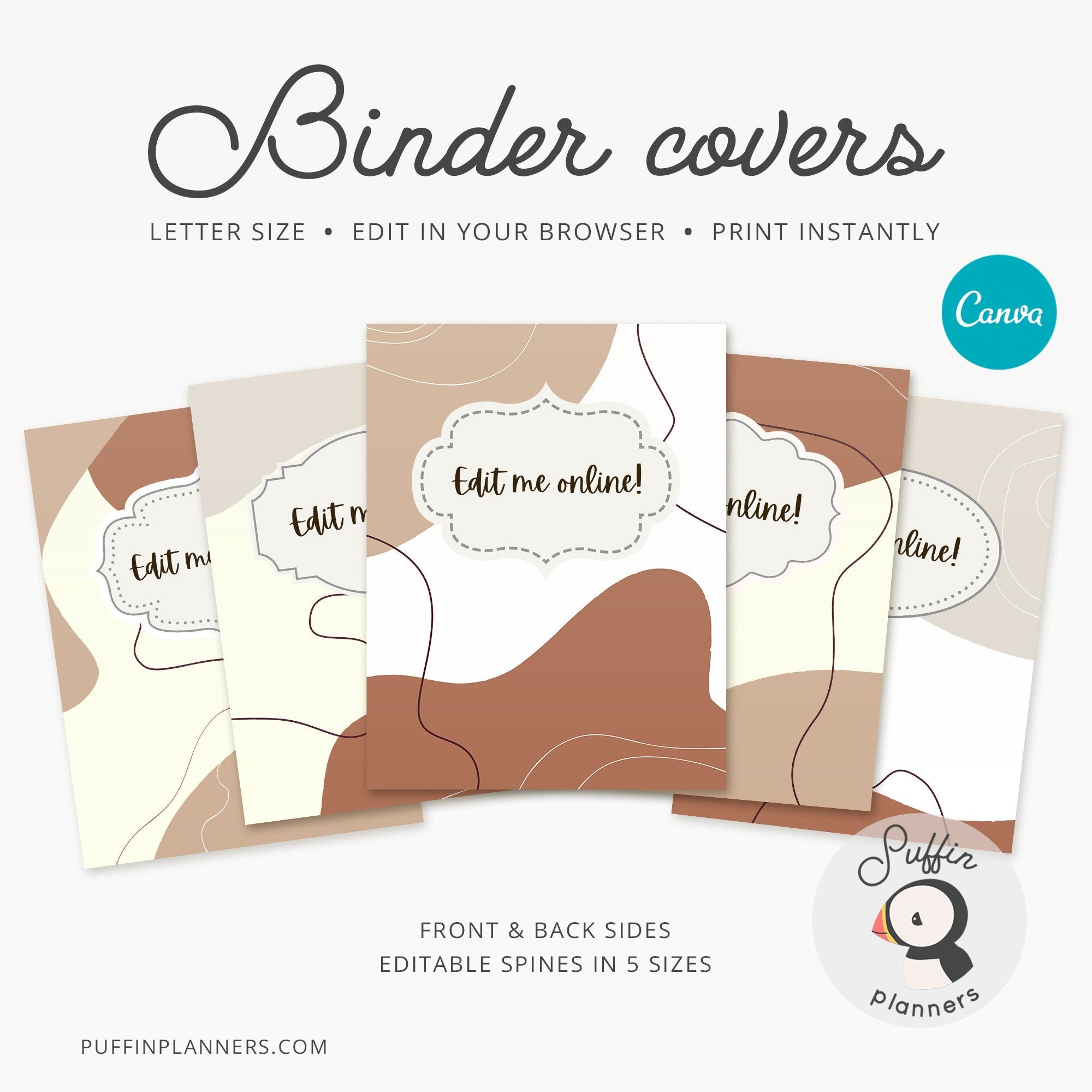 Binder Cover Printable Editable Canva Binder Insert Planner Etsy