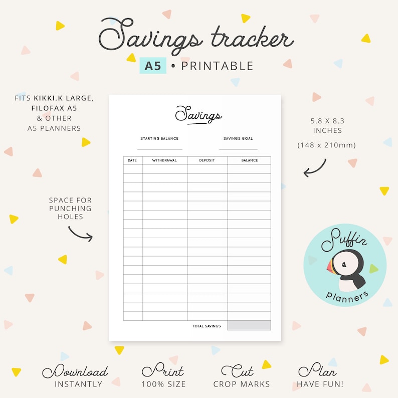 Discounts tracker printable, A5 Printable, Financial savings printable, Economical planner printable, Price savings planner printable, A5 rings S01 photograph relating to Savings Printable named Cost savings tracker printable, A5 Printable, Financial savings printable, Economic planner printable, Financial savings planner printable, A5 rings S01