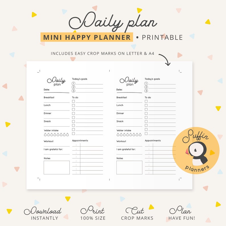 Mini Happy Planner Printable Daily Plan Mini Happy Planner - Etsy