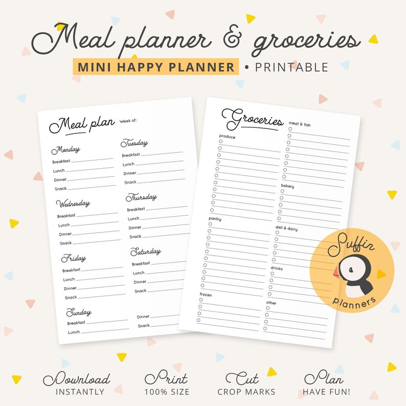 Mini Happy Planner Meal Planning, Meal Planner Printable, Mini Happy ...