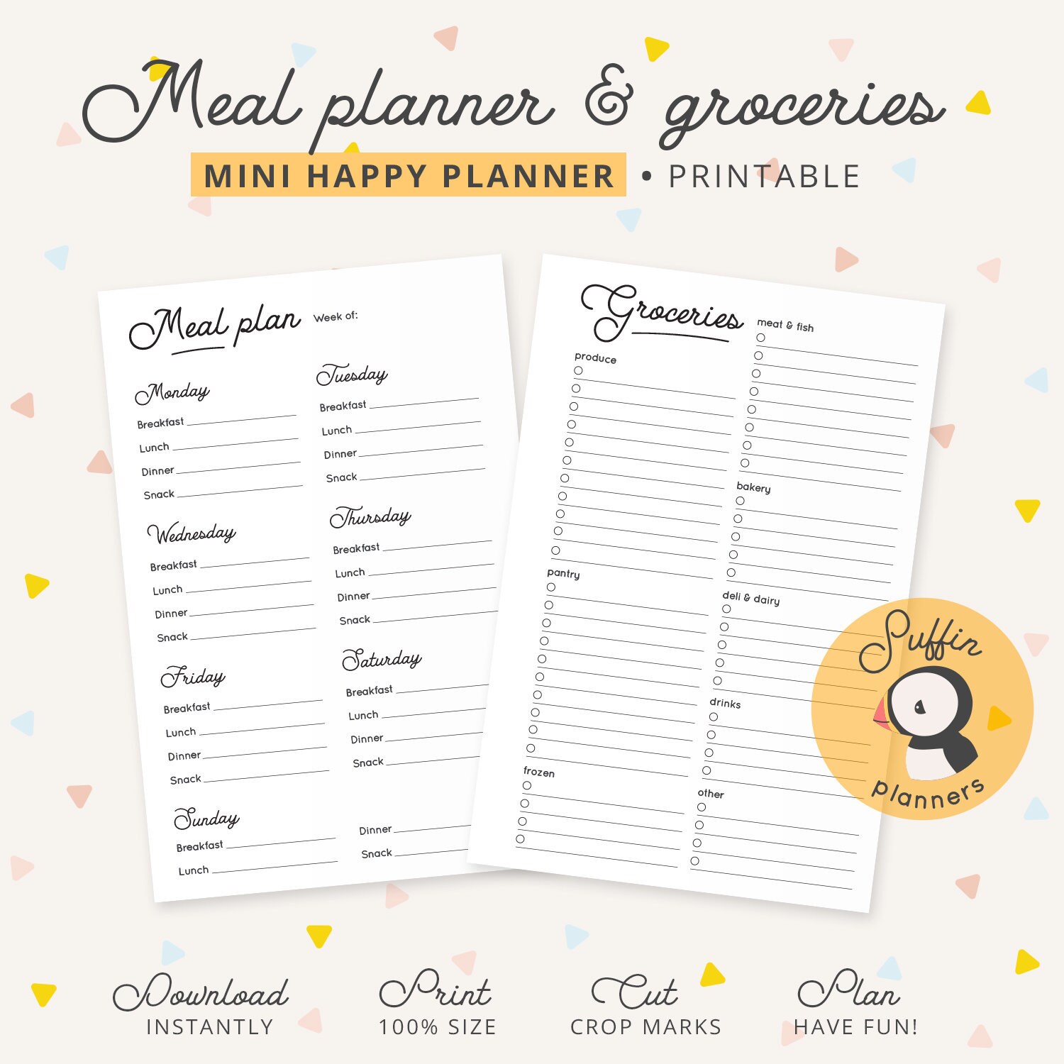 Mini Happy Planner Meal Planning, Meal Planner Printable, Mini Happy ...