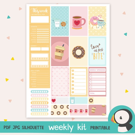 Mini B6 A Little Treat Weekly Planner Sticker Kit sized for ANY Vertical  Insert