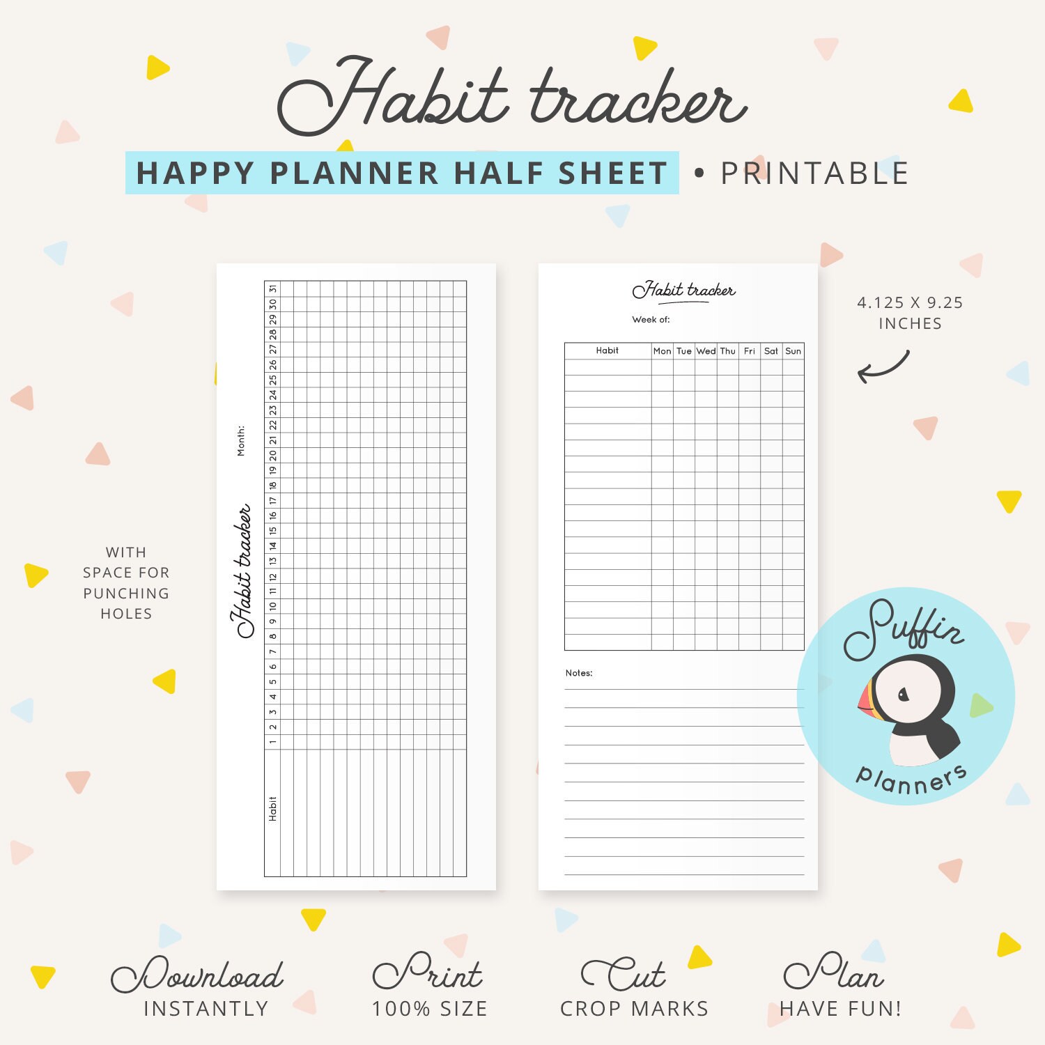 Classic Half Sheet Note Paper - Habit Tracker – Happy Planner