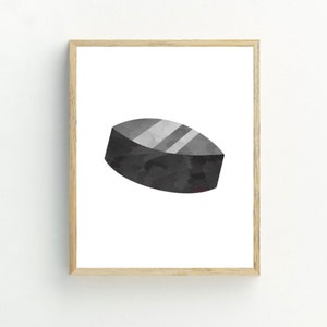 Hockey Puck Print, Sports Printable Wall Art, Boy Bedroom Decor, Nursery Art print, Hockey Decor, Game Room Wall Decor, 5x7, 8x10, 11x14