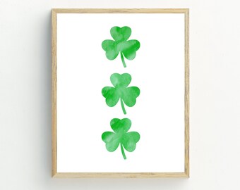 estampado de trébol, decoración de San Patricio, decoración de pared de trébol verde, trébol imprimible, decoraciones del Día de San Patricio, 5x7, 8x10, 11x14, 16x20