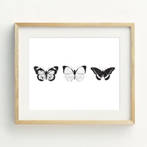 Butterflies Printable Monochrome Butterfly Art Prints - Etsy