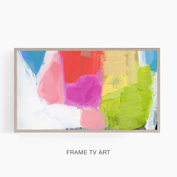 Samsung Frame TV Art, Abstract Painting, Frame TV Art, Bright Color Modern Painting, Digital Download