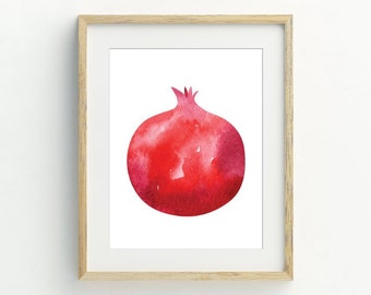 Pomegranate Print, Kitchen Wall Art, Fruit Wall Decor, Pomegranate printable digital download, minimalist wall art, 5x7, 8x10, 11x14