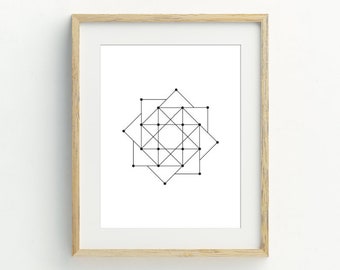 Geometric Print, Black and white Minimalist Wall Decor, Instant Download Printable Art, Contemporary Wall Decor, 5x7, 8x10, 11x14