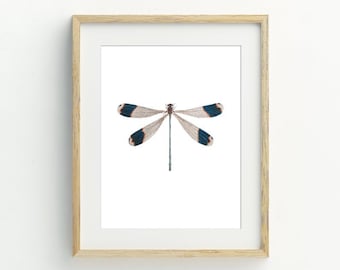 Dragonfly Printable, Dragonfly Wall Art Print, Minimalist home, Vintage Dragonfly Print, 5x7, 8x10, 11x14