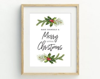 Merry Christmas Printable, Christmas wall art decor, instant digital download, seasonal printable art, 5x7, 8x10, 11x14